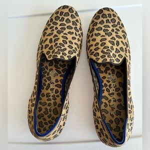 Rothy's Tan and Black Leopard Loafers